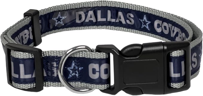 Pets First NFL Dallas Cowboys Licensed PET COLLAR, Small - Heavy-Duty, Strong, and Durable Dog Collar. Available in 31 Football Teams and 4 Sizes