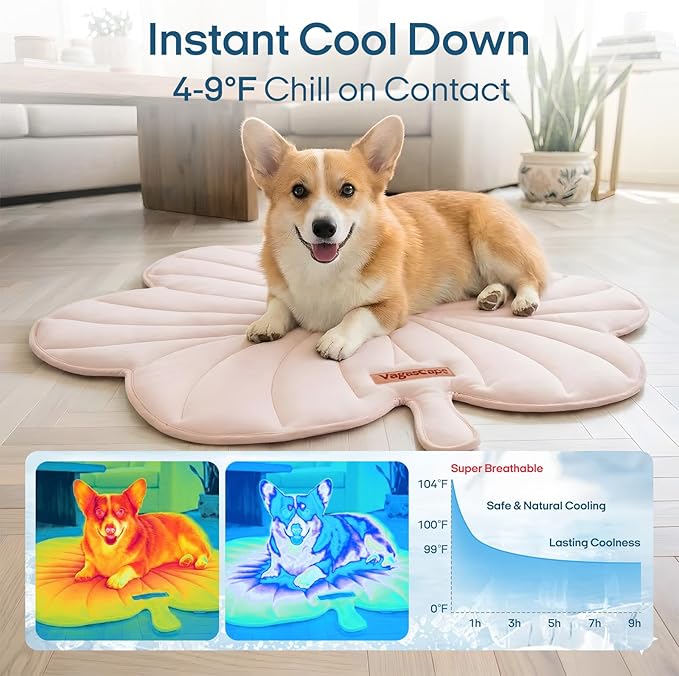 Vagascape Dog Cooling Mat, Washable Pet Cooling Mat, 47" x 45" Thick & Durable Large Cooling Mat for Dogs, Portable Foldable Premium Cooling Pad for Indoor, Outdoor, Travel, Camping, Patio and Beach