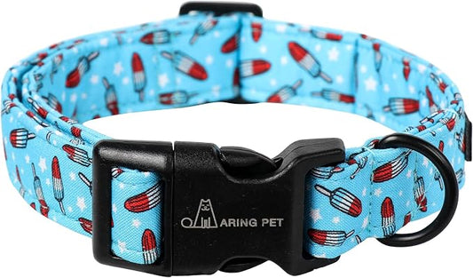 ARING PET Summer Dog Collar, Cute Blue Ice Pop Pet Collars with Quick Release Buckle for Puppy Small Medium Large Boy Girl Dogs-XS