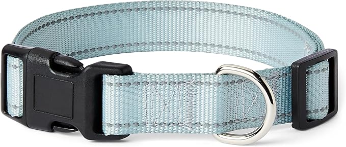Amazon Basics Reflective Polyester Dog Collar with Quick-Release Buckle, Adjustable, for Large Dogs, L