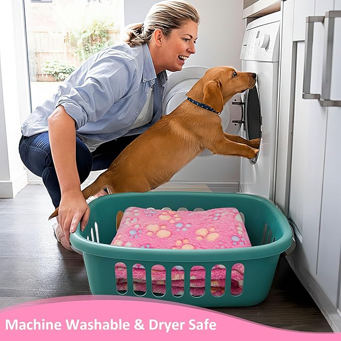 Dog Blankets for Medium Dogs, Cat, Premium Soft Dog Blankets for Small Dog Washable, Puppy Blanket Dogs Essentials for Puppies (1, Pink, 41" x 30")