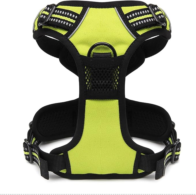 TRUE LOVE Adjustable No-Pull Dog Harness Reflective Pup Vest Harnesses Comfortable Control Brilliant Colors TLH5651(Neon Yellow,S)