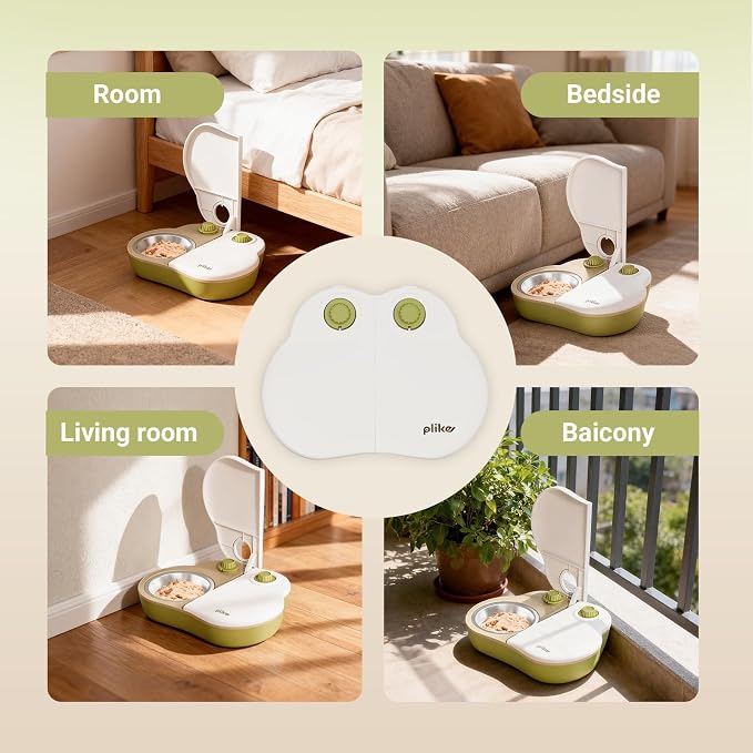 Plike 2-Meal Automatic Pet Feeder | 48H Wet Food Refrigerated