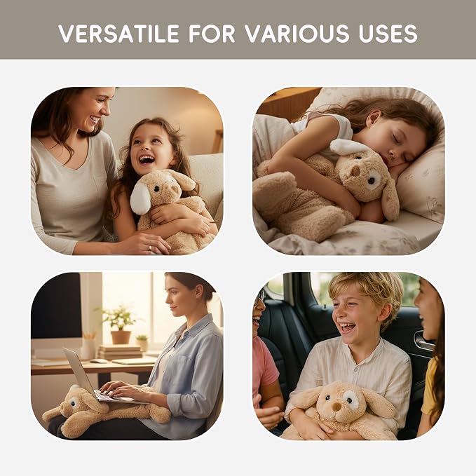 L'AGRATY Weighted Lap Pad for Kids 5 lbs, Sensory Needs Weighted Stuffed Animals Lap Blanket Soft Plush Hugging Sensory for Kids Teen Adults Removable Washable Cover