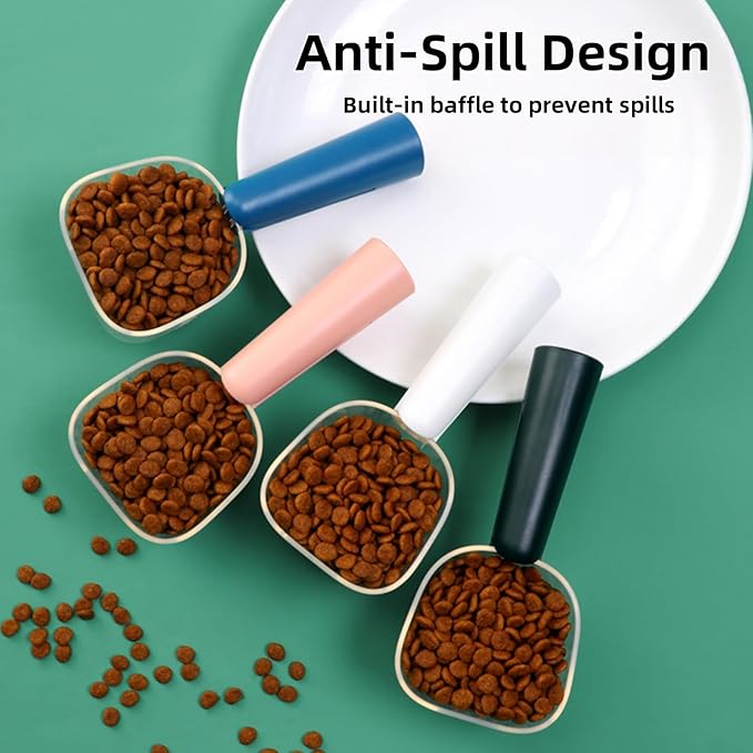 Pet Cat Dog Food Scoop, Dog Food Cup Capacity Cat Food Scooper With Sealing Clip, Ice, Coffee Bean, Flour Scoop Green