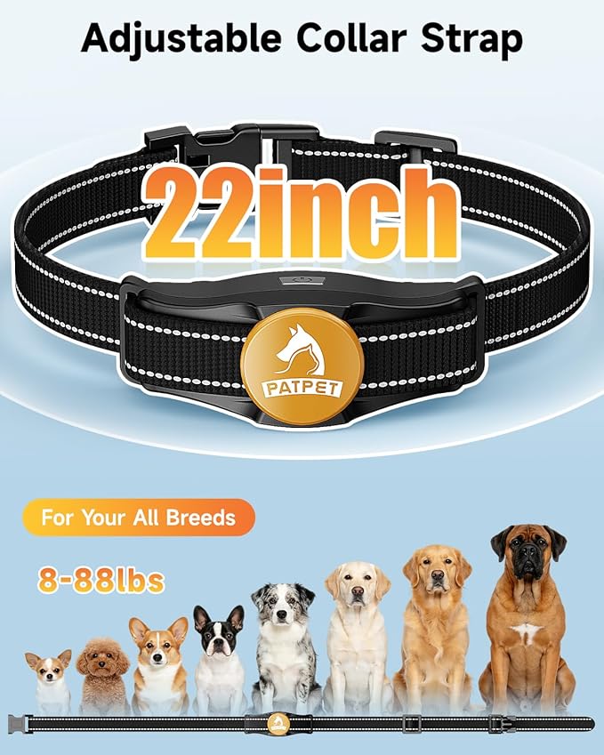 PATPET Dog Shock Collar - Rechargeable Dog Training Collar with Remote for Medium Large Dogs, 3 Training Modes (Beep/Vibration/Shock) IPX7 Waterproof 1000Ft Electric Dog Collar (Black for 2dogs)