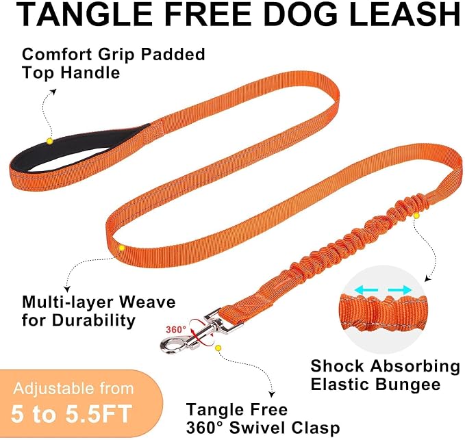 BEAUTYZOO Dog Harness for Small Dogs, No Pull Dog Harness and Leash Set, Soft Escape Proof Puppy Vest Harness with Handle, Reflective Lightweight Step in Harness for Girl Boy Dogs, Orange XS