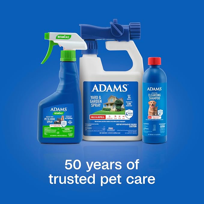 ADAMS Plus Flea & Tick Shampoo with Precor for Dogs, Cats, Puppies & Kittens, Flea Shampoo to Treat Infestations, Kills Ticks, Fleas, Flea Eggs & Lice, Cleans and Conditions Coat, 12 Ounces