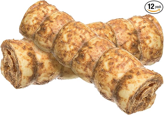 Redbarn Pet Products All-Natural Beef Cheek Rolls for Dogs, Grain-Free Cow Cheeks, Naturally Rich in Collagen, Available in Chicken & Carrot Glaze or Uncoated (Chicken & Carrot, Large (Pack of 12))
