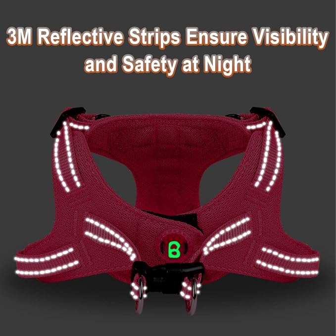 Dog Harness Step in Dog Vest Harness, Reflective Adjustable Puppy No Pull Harness Breathable Soft for Small and Medium Dogs Cats, Pink, S