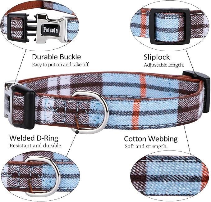 Faleela Soft &Comfy Bowtie Dog Collar,Detachable and Adjustable Bow Tie Collar,for Small Medium Large Pet (L, Blue)