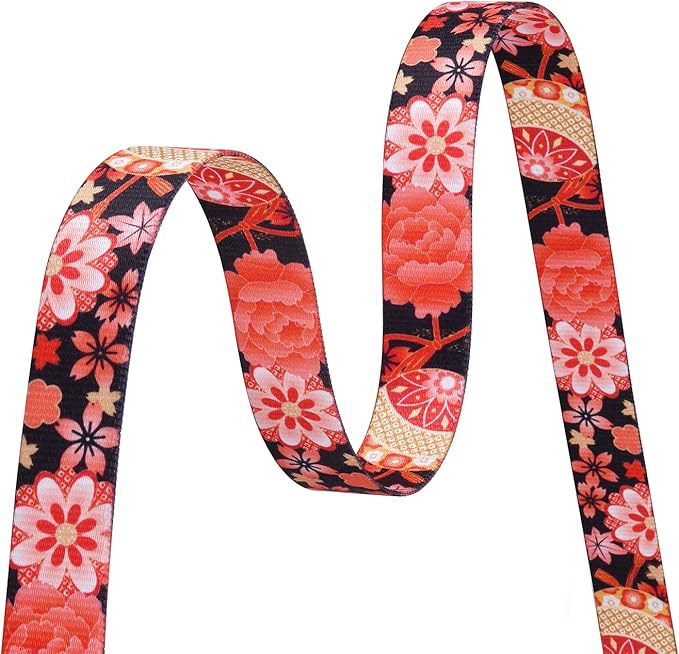 Mihqy Dog Collar with Bohemia Floral Tribal Geometric Patterns - Soft Ethnic Style Collar Adjustable for Small Medium Large Dogs(Red Flower A,L)