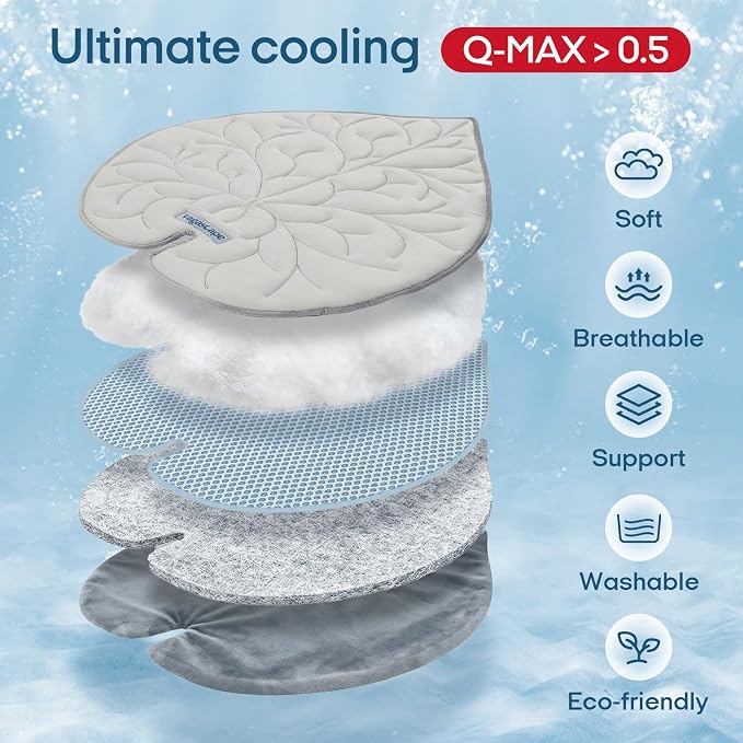 Vagascape Dog Cooling Mat, Washable Pet Cooling Mat, 55" x 45" Thick & Durable Large Cooling Mat for Dogs, Portable Foldable Premium Cooling Pad for Indoor, Outdoor, Travel, Camping, Patio and Beach