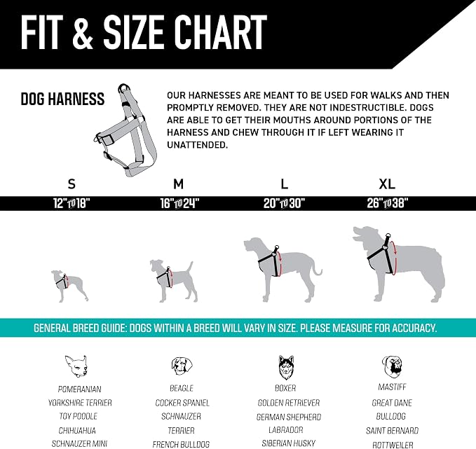 Wolfgang Heavy Duty Adjustable Dog Harness, Pull-Tested to Over 800 lbs for Walking & Training, NewMoon Print, Large