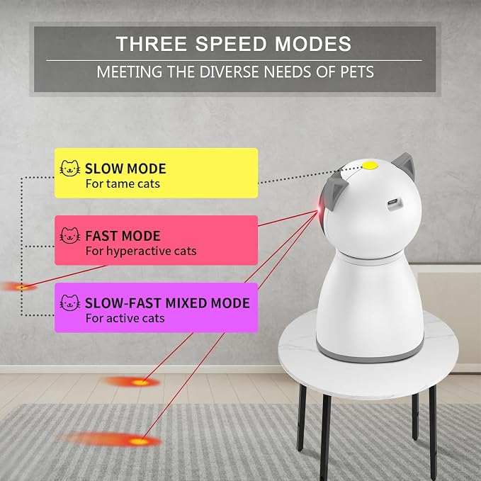 YVE LIFE Cat Toys Laser for Indoor Cats,The 4th Generation Real Random Trajectory Motion Activated Rechargeable Automatic Cat Laser Toy,Interactive Cat Toys for Bored Indoor Cats/Kittens