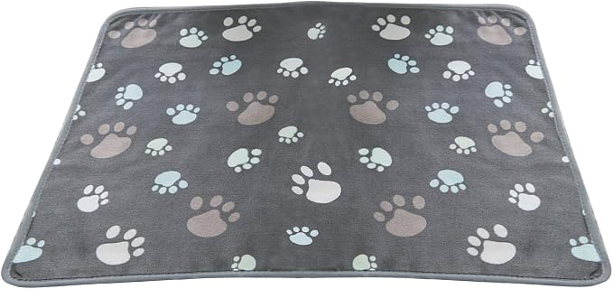 UTTPLL Blankets Super Soft & Warm Fleece Flannel Pet Blanket Cats Dogs Cute Paw Print Pet Throw Puppy Blankets Fleece Grey Paw Medium