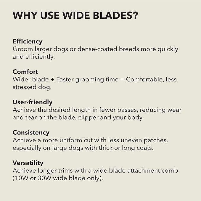 Andis 561460 ceramicEDGE Detachable Wide Blade #10W – Carbon Steel Pet Clipper Blade, Fine Tooth, Professional Grooming Performance