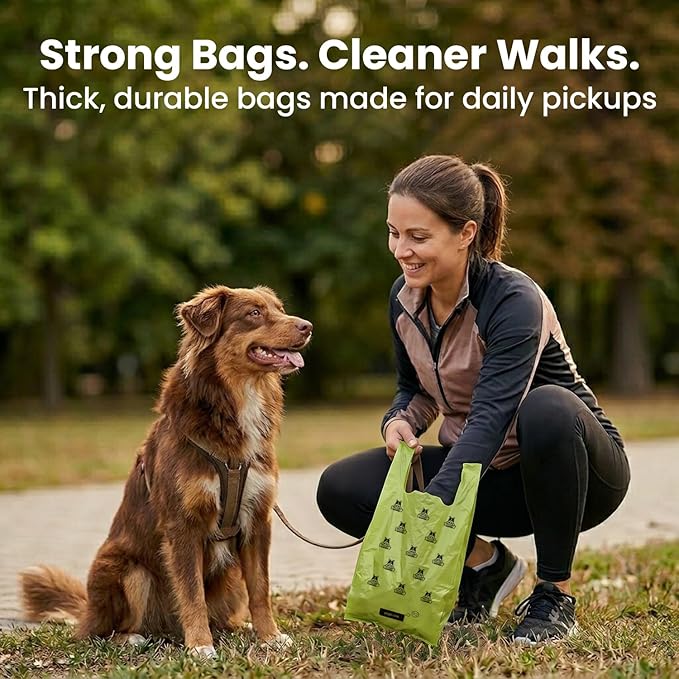 Pogi’s Dog Poop Bags with Handles – Extra-Thick, Leak-Proof, Large, Fresh Scent, 300-Count