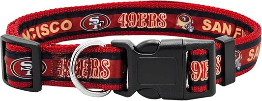 Pets First NFL San Francisco 49ers Licensed PET COLLAR, Medium - Heavy-Duty, Strong, and Durable Dog Collar. Available in 31 Football Teams and 4 Sizes