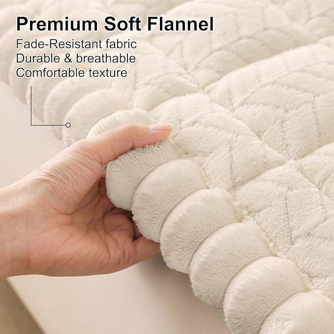 Smiry Couch Cover for Dogs, Non Slip Fuzzy Pet Sofa Covers Washable for 3 Cushion Couch, Soft Thick Furniture Protector for Cats Dogs, Against Fur, Dirt, Scratch Resistant (Beige, 27.6" x 82.7")