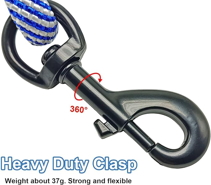 MayPaw 6FT Heavy Duty Rope Dog Leash, Nylon Pet Leash with Soft Padded Handle Thick Lead Leashes for Large Medium Dogs Walking (Blue, 1/2" * 6')