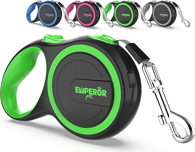 Emperor Pets 16 Feet Retractable Dog Leash Small Dogs - Up to 44lbs, Heavy Duty Leash Retractable 16 ft, Dog Leashes for Small Breed Dogs -GN16S