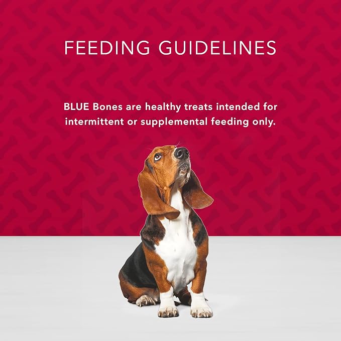 Blue Buffalo Bones Natural Crunchy Dog Treats Medium Dog Biscuits Beef, 16oz. Bag, 4 Count