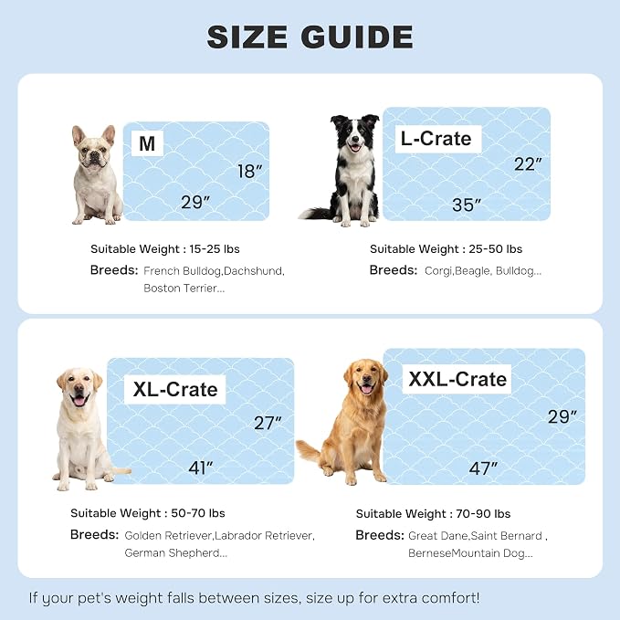 ZOMISIA Cooling Dog Mat XXL for Crate Kennel, Q-Max>0.5 Thin Breathable Cold Pet Cooling Pad, Portable Washable Cooling Bed for Summer, 47x29, Blue