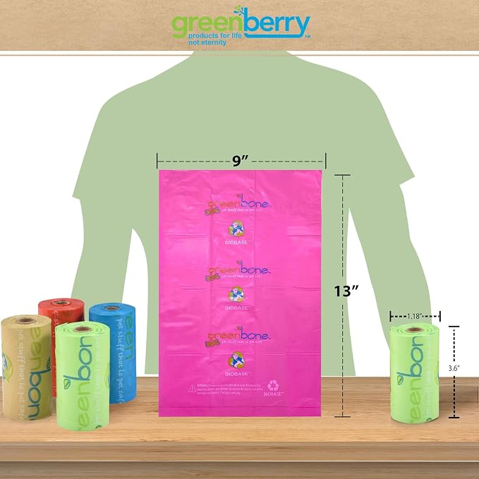 Greenbone Jar-O-Refills Dog Poop Bags & Dispenser, 28 Rolls - 336 Refill bags