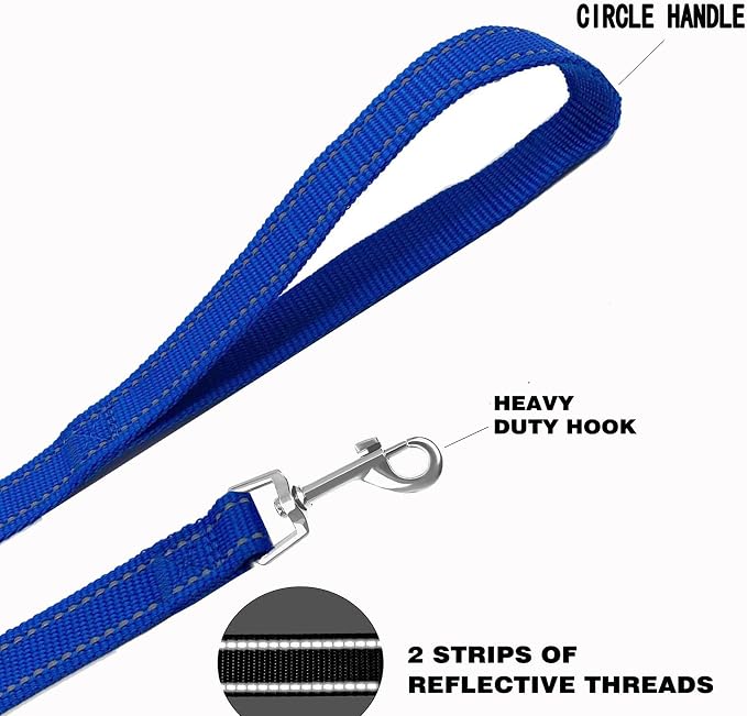 Nylon Training Dog Leash for Small Medium Dogs, 15ft 20ft 30ft 50ft 100ft Reflective Long Leash Dog/Puppy Lead for Obedience Recall Training, Camping