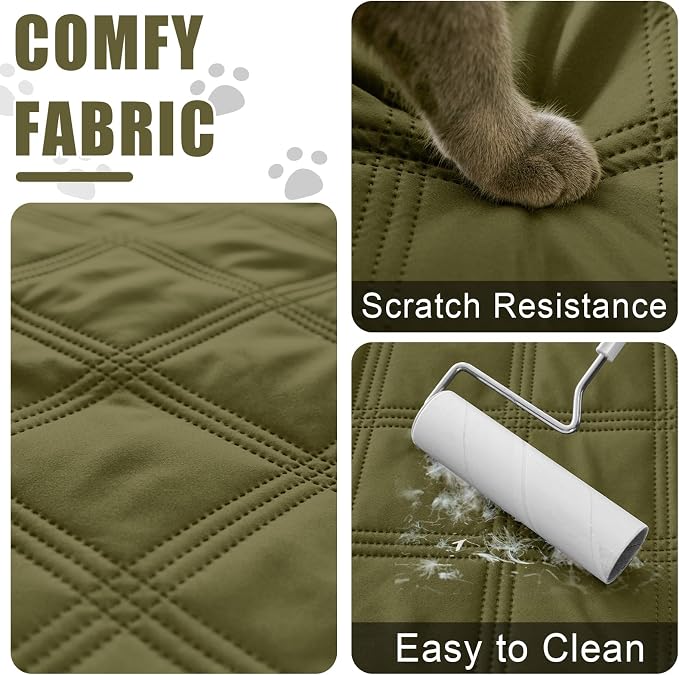 Smiry Waterproof Dog Bed Cover Blanket 30x70, Soft Reversible Pet Blanket, Washable Leakproof Cats Dogs Couch Cover for Sofa, Couch, Furniture, Green/Navy