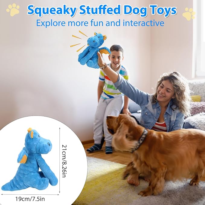 Letsmeet Dog Toys for Puppy Toys, Interactive Plush Dog Toy with Squeaker and Crinkle Paper, Suitable for Reducing Boredom and Anxiety, Cute Pet Toy for Small, Medium and Large Dogs