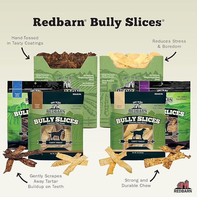 Redbarn Bully Slices BBQ Flavor Dog Treats, case of 12