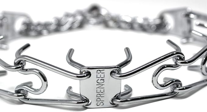 Herm Sprenger Prong Dog Training Collar Ultra-Plus Chrome Plated Steel Pet Pinch Collar No-Pull Collar for Dogs Anti Pull Training Collar Made in Germany 4mm x 25in Large