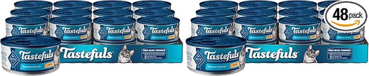 Blue Buffalo Tastefuls Natural Pate Wet Cat Food,Chicken Entrée 5.5-oz cans,(Pack of 48)