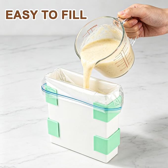 Freezer Food Block Maker, 6-Cup Capacity Meal Prep Bag Container for Freezing Soups, Sauces, Leftovers & Bone Broth, Large Portion Freezer Containers for Food Storage