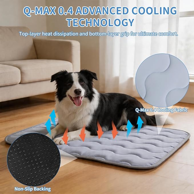 Dog Cooling Mat Non-Toxic Self Cooling Pad for Dogs Cats in Hot Summer Cool Pad Washable & Easy Clean