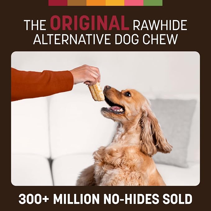 Earth Animal No Hide Chews - Long Lasting Rawhide Free Small Dog Chews Rolls, Beef - 2 Count
