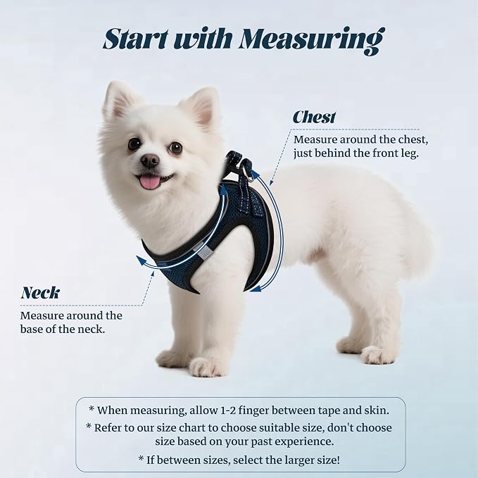 YIMEIS Dog Harness and Leash Set, No Pull Soft Mesh Pet Harness, Reflective Adjustable Puppy Vest for Small Medium Large Dogs, Cats (Navy & Black, Medium (Pack of 1)