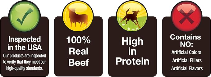 Cadet 100% Beef Strips Dog Treats, Single Ingredient Beef Esophagus Dog Jerky, Healthy High Protein Rawhide Alternative for Small & Large Dogs, 1.4 Ounce