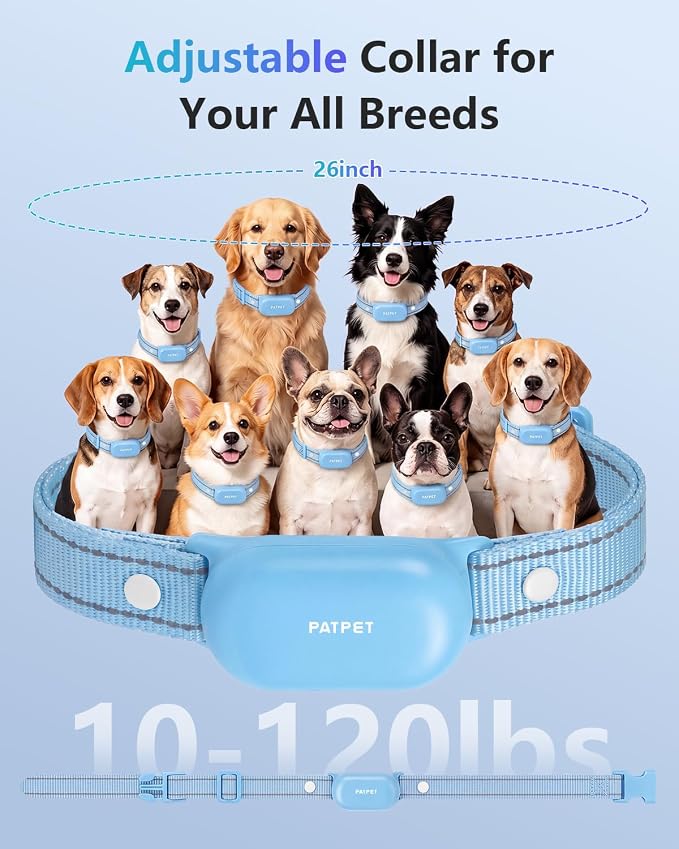 PATPET Shock Collar for Dogs(10-120lbs), 4000ft Rechargeable IPX7 Waterproof Training Collar with Remote for 2 Dogs- Electric Dog Collar for Small Medium Large Dogs 2 Packs