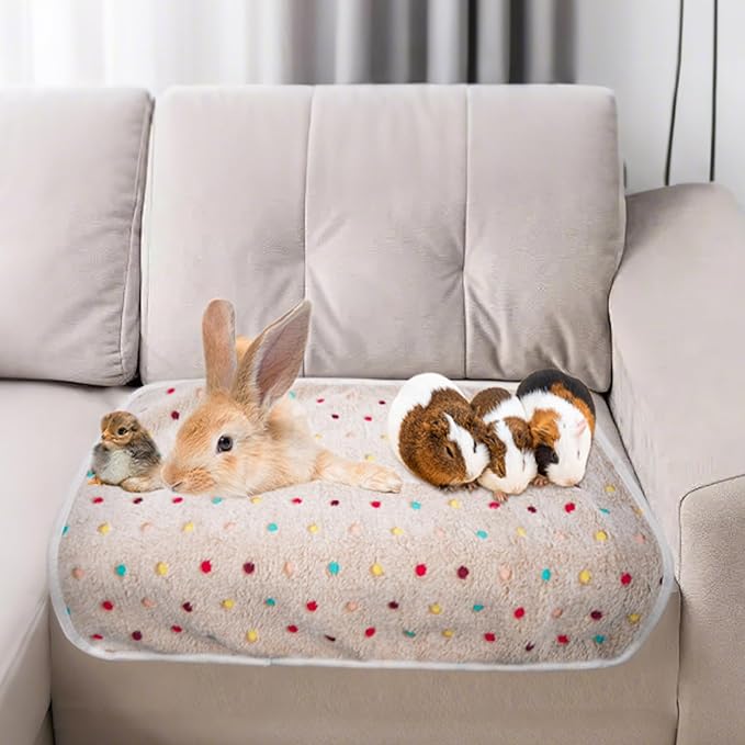 6 Pack Guinea Pig Cage Liner, Washable Guinea Pig Fleece Blankets Beding Accessories, Flannel Throw Warm Sleep Mat, Pet Pee Pads for Small Animal Hamster Rabbit Puppy Cat (Dark Color, 26x14 Inch)