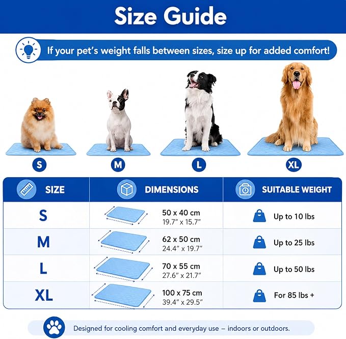 Umphora Cooling Mat, Pet Cooling Mat for Small Medium Large Dog (Umphora CoolBreath Mat, Large (Large)