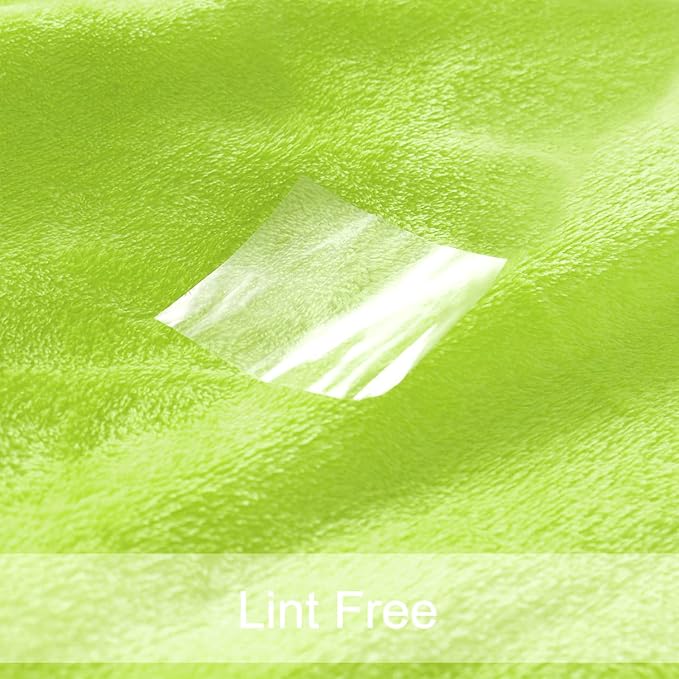 uxcell Flannel Fleece Blanket Queen Size - Soft Lightweight Plush Microfiber Bed Blanket for Sofa or Couch, Machine Washable Blankets Fleeces, Chartreuse 78x90 Inch