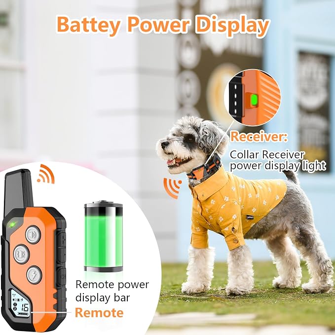 Shock Collar for Dogs, Dog Training Collar with Remote Control for 2 Dogs, 3 Training Modes with Beep, Vibration and Satic, Waterproof, Rechargeable for Large Medium