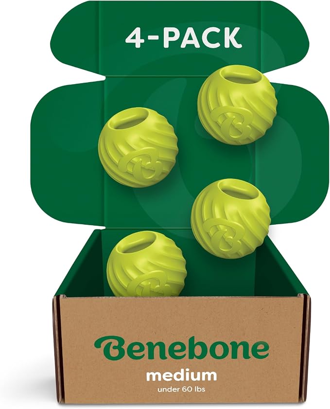 Benebone Rubber Ball, 4-Pack