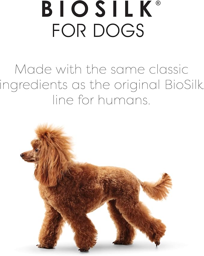 BioSilk for Dogs Silk Therapy Shampoo with Natural Coconut Oil, Moisturizing Dog Shampoo, Sulfate and Paraben Free, pH Balanced Specifically for Dogs, Made in USA, 12 Fl Oz
