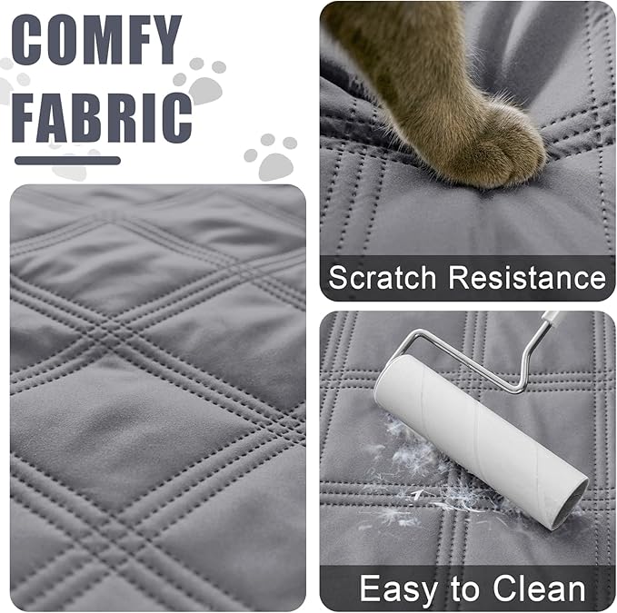 Smiry Waterproof Dog Bed Cover Blanket 40x90, Soft Reversible Pet Blanket, Washable Leakproof Cats Dogs Couch Cover for Sofa, Couch, Furniture, Grey/Dark Grey