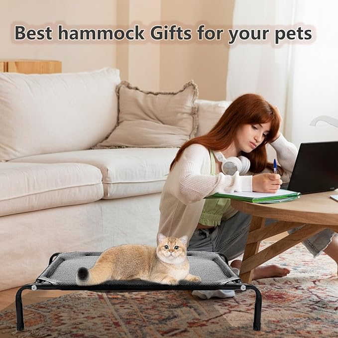 Newly Upgraded Elevated Cat Beds for Indoor - Washable Material, Comfortable Elevated Design for Cats, Ideal for Indoor Use to Keep Pets Cool and Cozy, Suitable for Small and Medium-Sized Cats