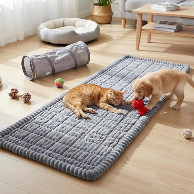 Fixwal Waterproof Dog Couch Cover, Washable Non-Slip Pet Couch Covers for Sofa, Leak-Proof Sofa Protector for Dogs, Pet Friendly Thick Soft Fuzzy Furniture Cover (Grey, 27.6" x 59.1")